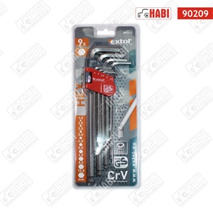 Imbusz kulcs készlet gömbfejű 9 db-os 1,5-10 mm /EXTOL PREMIUM/