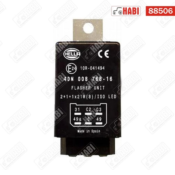 Index relé 12V, elektromos, 2+1+1 (8x 21 W) W, 6 lábas Hella