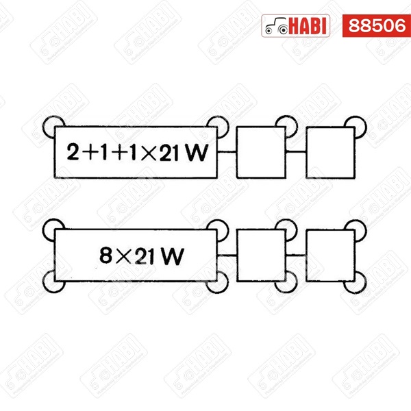 Index relé 12V, elektromos, 2+1+1 (8x 21 W) W, 6 lábas Hella