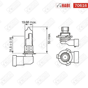 Izzó 12V 60W P20D HB3 halogén BOSCH