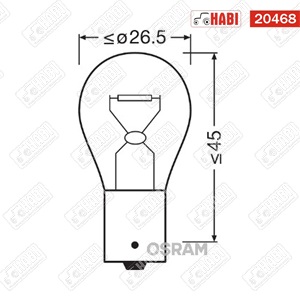 Izzó 12v 21w Ba15s P43W OSRAM