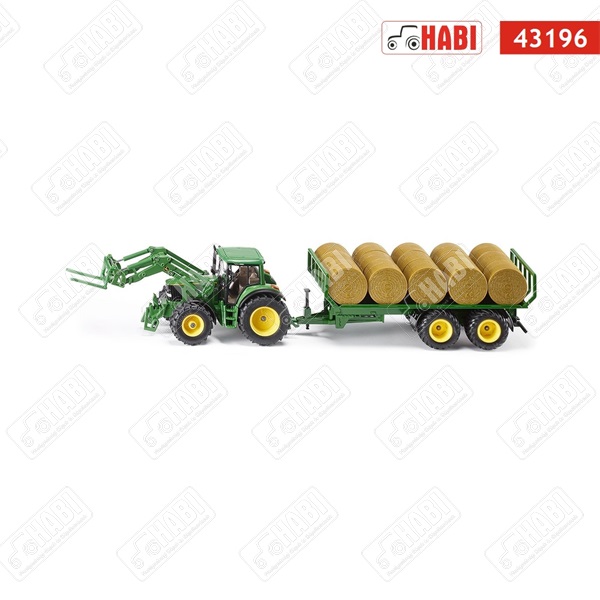 SIKU John Deere 6820 bálasz.pótkocsival