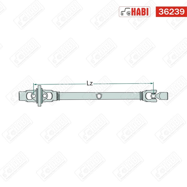 Kardántengely nagy hajlásszögű 1210 mm 6 bordás 1-3/8" / 1-3/8" B6 profil P7/P9