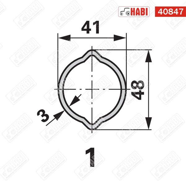 Kardánvilla 41,2x48 mm-es külső citrom profilhoz 26 kw-35 le Weasler
