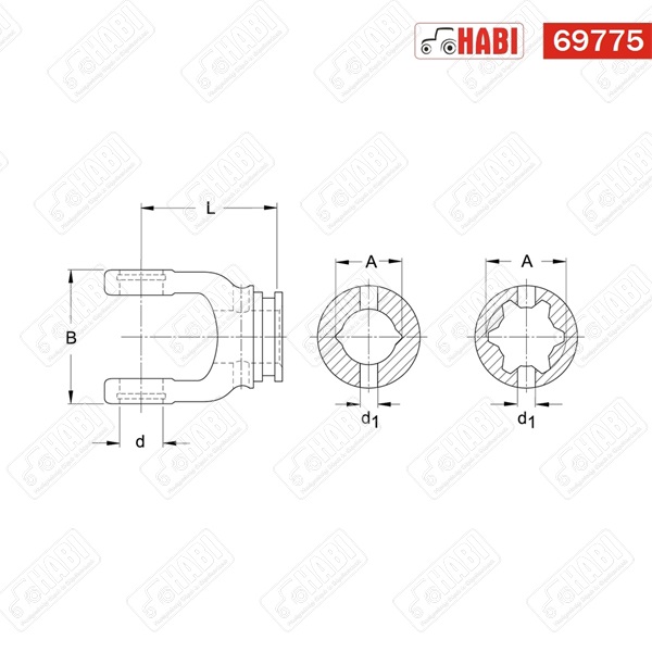 Kardánvilla csillagprofil S4 32x76 mm RG P400 PG20 Walterscheid