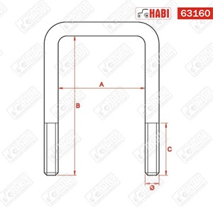 Kengyelcsavar M16 100x140 mm