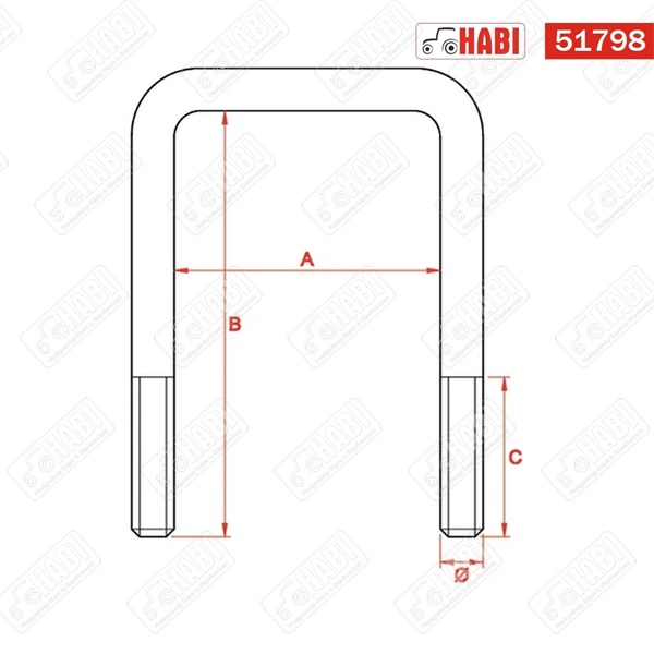 U-kengyel M18 100x160 mm
