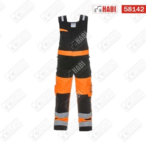 Kertésznadrág, 2XS méret, UK: 32, láthatósági, narancssárga/fekete, Trendy High Visible Stretch Line, Hydrowear