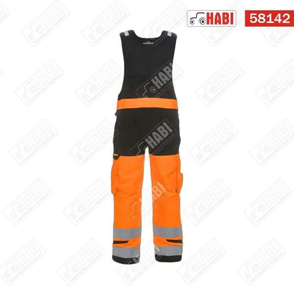 Kertésznadrág, 2XS méret, UK: 32, láthatósági, narancssárga/fekete, Trendy High Visible Stretch Line, Hydrowear