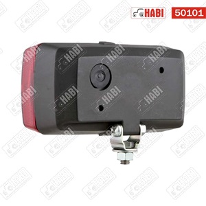 Ködlámpa halogén 12/24V 140x75x65 mm piros WESEM