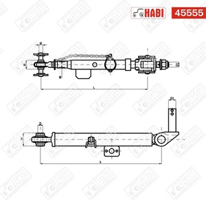 Középsővonórúd CBM100 L=479-570 mm csőátmérő 38 mm