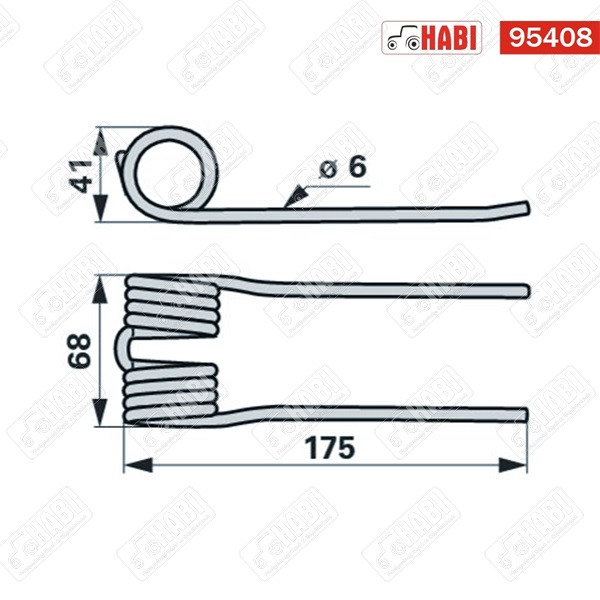 Krone kettősrugó L=175 mm d=29 mm