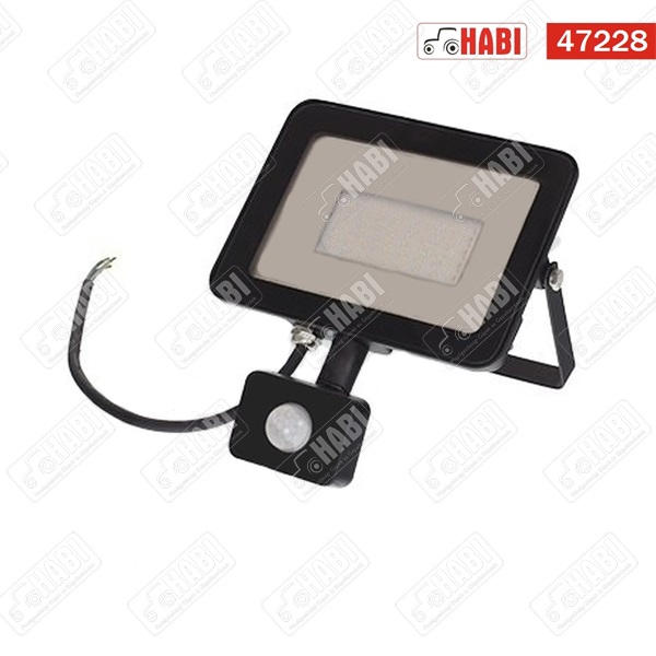 Kültéri LED reflektor mozgásérzékelővel 30W, 70 Lumen/Watt, 2700 Kelvin, 230V, fekete, IP45