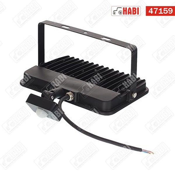 Kültéri LED reflektor mozgásérzékelővel 50W, 70 Lumen/Watt, 6500 Kelvin, 230V, fekete, IP45