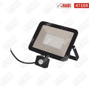 Kültéri LED reflektor mozgásérzékelővel 50W, 70 Lumen/Watt, 6500 Kelvin, 230V, fekete, IP45