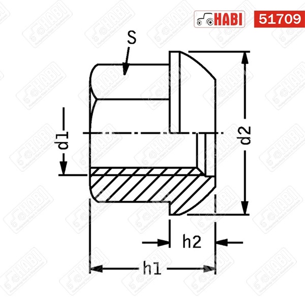 Kúpos kerékanya M20x1,5 8. hg.