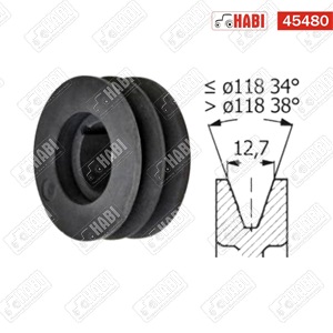 Kúpos szorítós ékszíjtárcsa SPA 1 pályás D=132 mm TB 1610