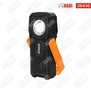 LED Szerelőlámpa hangszóróval tölthető 3W téglalap, 500 Lumen, 3,7V, 2400mAH