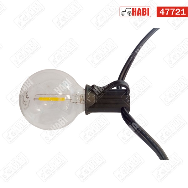 LED napelemes fényfüzér 10 izzó, 5.5 m, IP44, kültéri