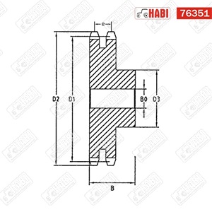 Lánckerék duplex 3/4x7/16 Z=16