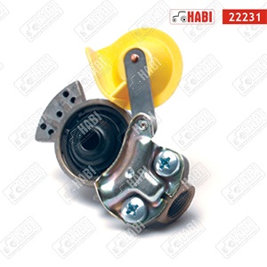 Levegő csatlakozó 22 mm sárga szeleppel /Wabco/