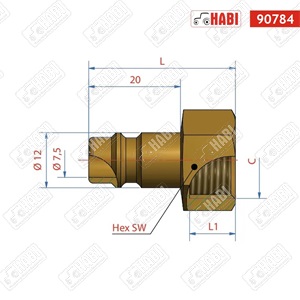 Levegő gyorscsatlakozó 7,2 mm x 1/4" KB réz Lüdecke