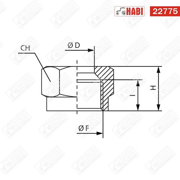 Levegőcső szorító anya D=6 mm M10x1x11,5 mm réz-nikkel