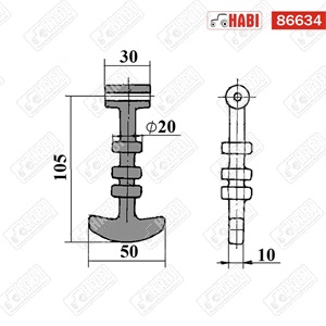 MTZ 320 motorháztető gumi rögzítő fül