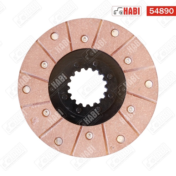 MTZ Féktárcsa szegecselt ferodolos, szegecselt aggyal D=180mm PIROS  erősített 3mm vassal