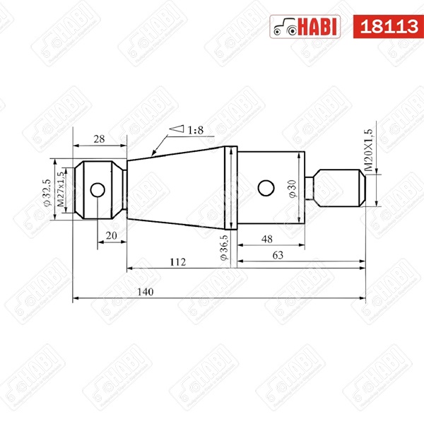 MTZ Gömbcsap 2menet komplett 822/1025 L=140mm