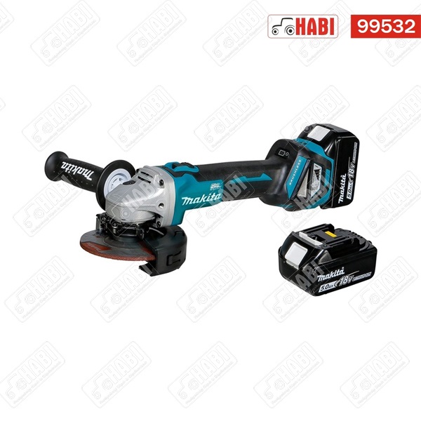 Makita DGA511RTJ 18V LXT BL 125 mm akkus sarokcsiszoló + töltő + Makpac
