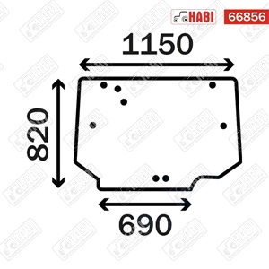 Massey Ferguson ablaküveg hátsó