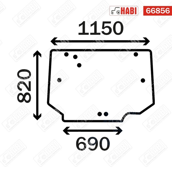Massey Ferguson ablaküveg hátsó