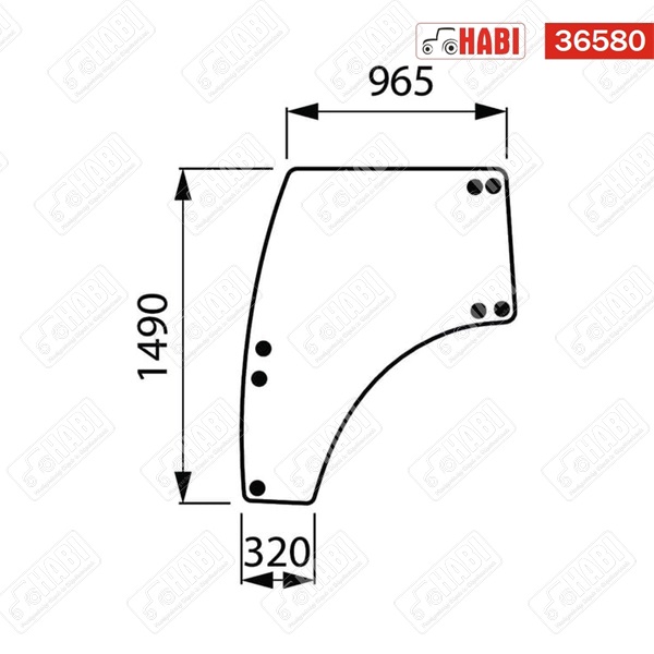 McCormick C95 max ajtóüveg bal