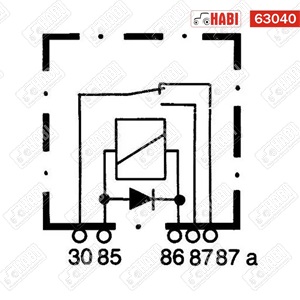 Munkaáram relé 12V 30 / 40A 5 lábas Hella