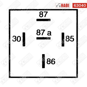 Munkaáram relé 12V 30 / 40A 5 lábas Hella