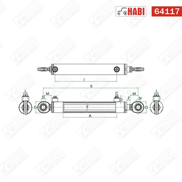 Munkahenger kettős működésű D45-80-500 GK
