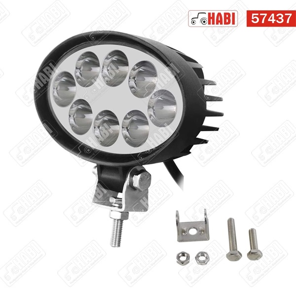 Munkalámpa Epistar LED 24W ovális, 2040 Lumen, 140x104x55mm, 10-30V, IP67