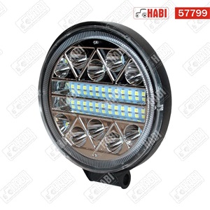 Munkalámpa LED 102W kör, 2100 Lumen, IP67, 12V-24V, D=110 mm