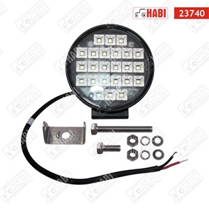 Munkalámpa LED 24W kör, kapcsolóval 2400 Lumen, 12-24V, IP67
