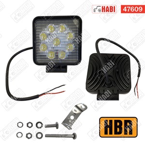 Munkalámpa LED 27W kocka, 2070 Lumen, 106x106x36mm, 10-30V, IP67