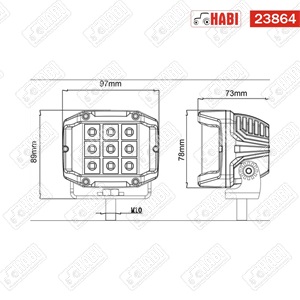 Munkalámpa LED 30W téglalap, 2850 Lumen 10-30 V