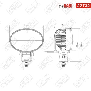 Munkalámpa LED 36W ovális, spot 2760 Lumen 12-24V