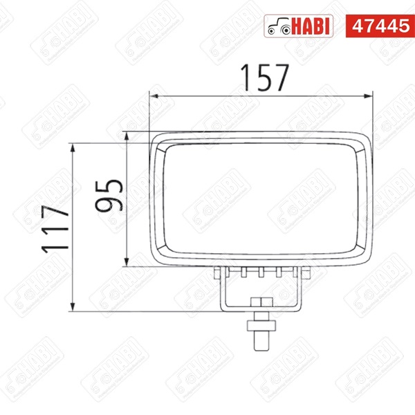 Munkalámpa LED 43W téglalap, 3600 Lumen, 10-30V, 12 ledes, IP66/IP6K9K