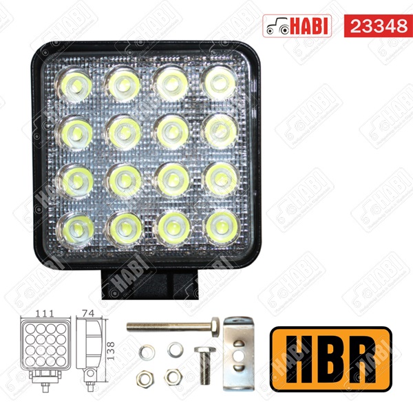 Munkalámpa LED 48W kocka, 3180 Lumen, 9-32V, IP67, HBR