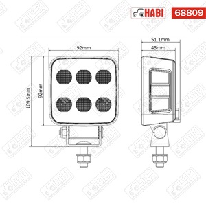 Munkalámpa LED 60W téglalap, 6600 Lumen, 12-24V, Deutsch, 2-tűs csatlakozó