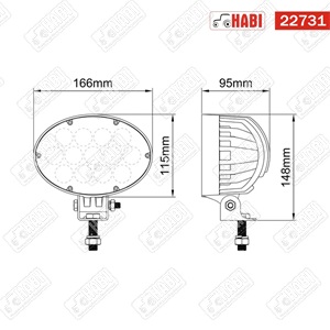 Munkalámpa LED 65W ovális, 5200 Lumen 12-24V