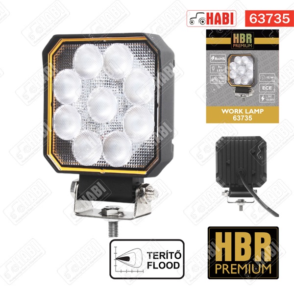 Munkalámpa OSRAM LED kocka, 15W, 1500 lumen, 10-30V, IP,  HBR PREMIUM