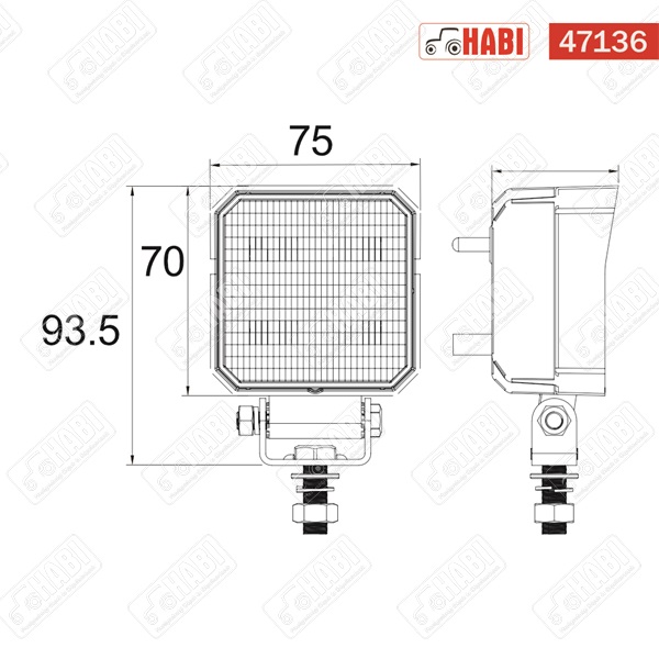 Munkalámpa OSRAM LED kocka, 95,6x43,8x75mm, 20W, 1600 lumen, kapcsolóval, 10-30V, IP67/IP69K