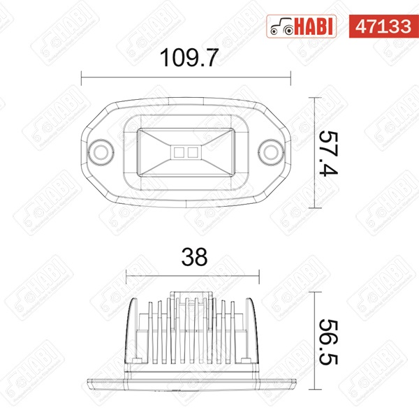 Munkalámpa SMD LED helyzetjelző, 20W, 109,7x56,5x57,4mm, 1000 lumen, 10-30V, IP67/IP69K